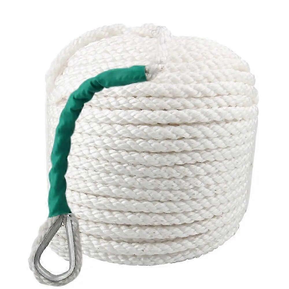 High StrengthTwisted 3 Strand Nylon Anchor Rope Boat withThimble Rigging Line 100 (30m) x 1/2 (12mm)