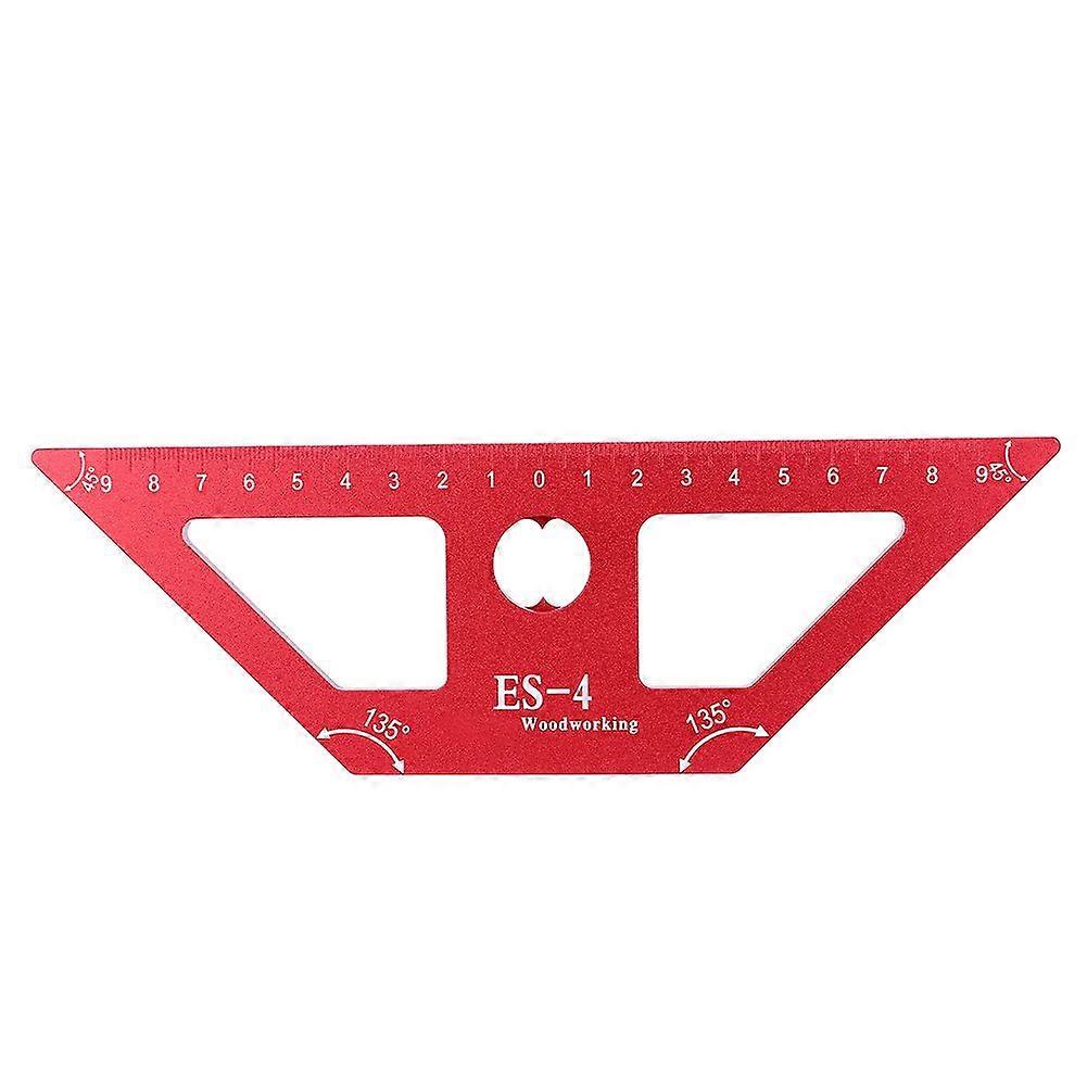 ES-4 Woodworking Ruler 45 Degree Scriber Multifunctional Measuring Tool Red