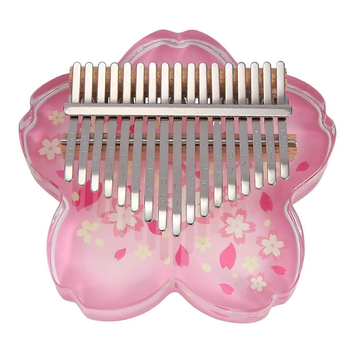 Acrylic Kalimba 17 Key Kalimbas Beginner Thumb Piano with Petals