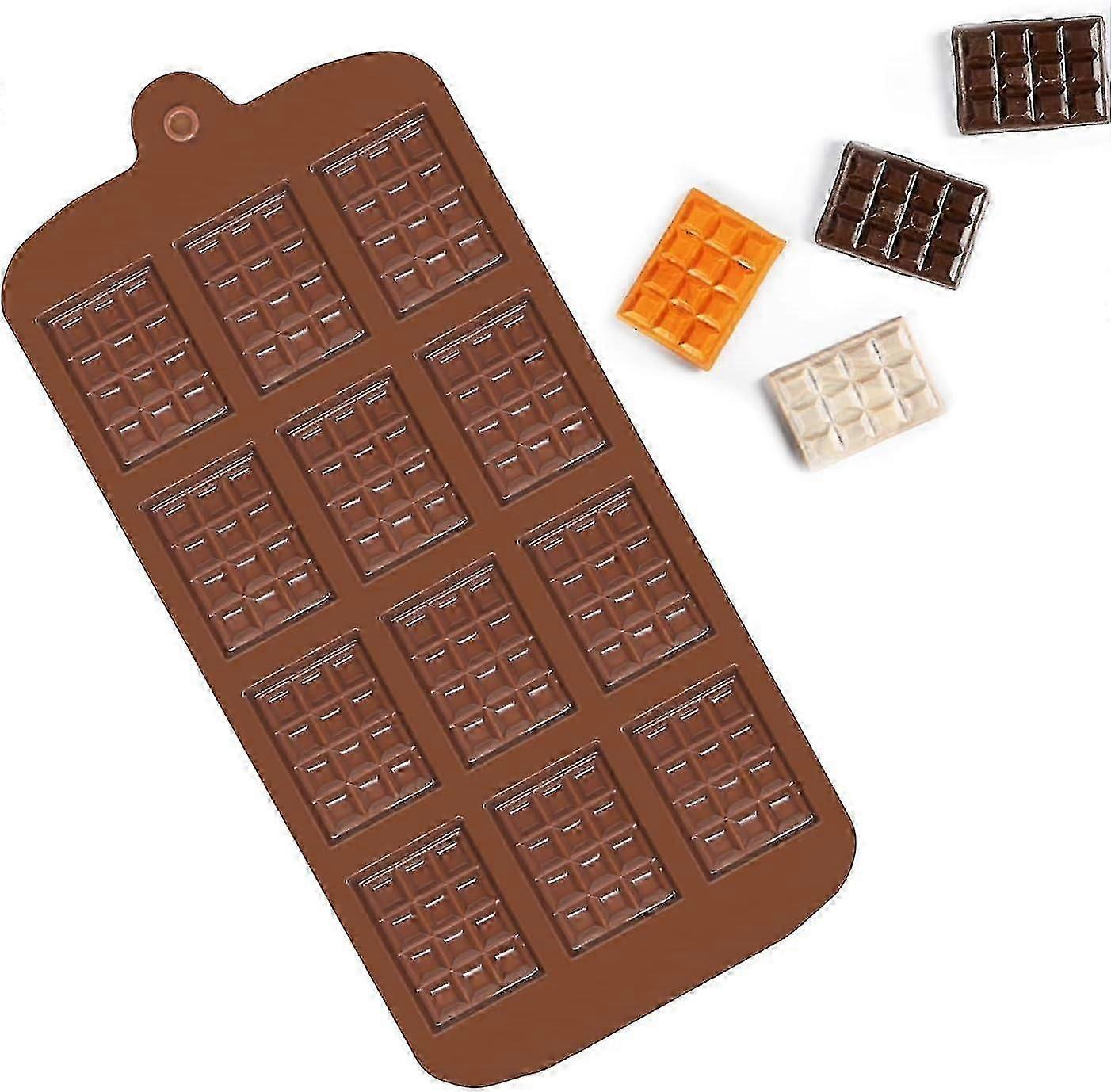 Chocolate Molds, Mini Silicone Chocolate Molds, 12 Cavities Non-stick Fondant Mold, Easy To Release, For Homemade Chocolates, Pralines, Candies, Waffl