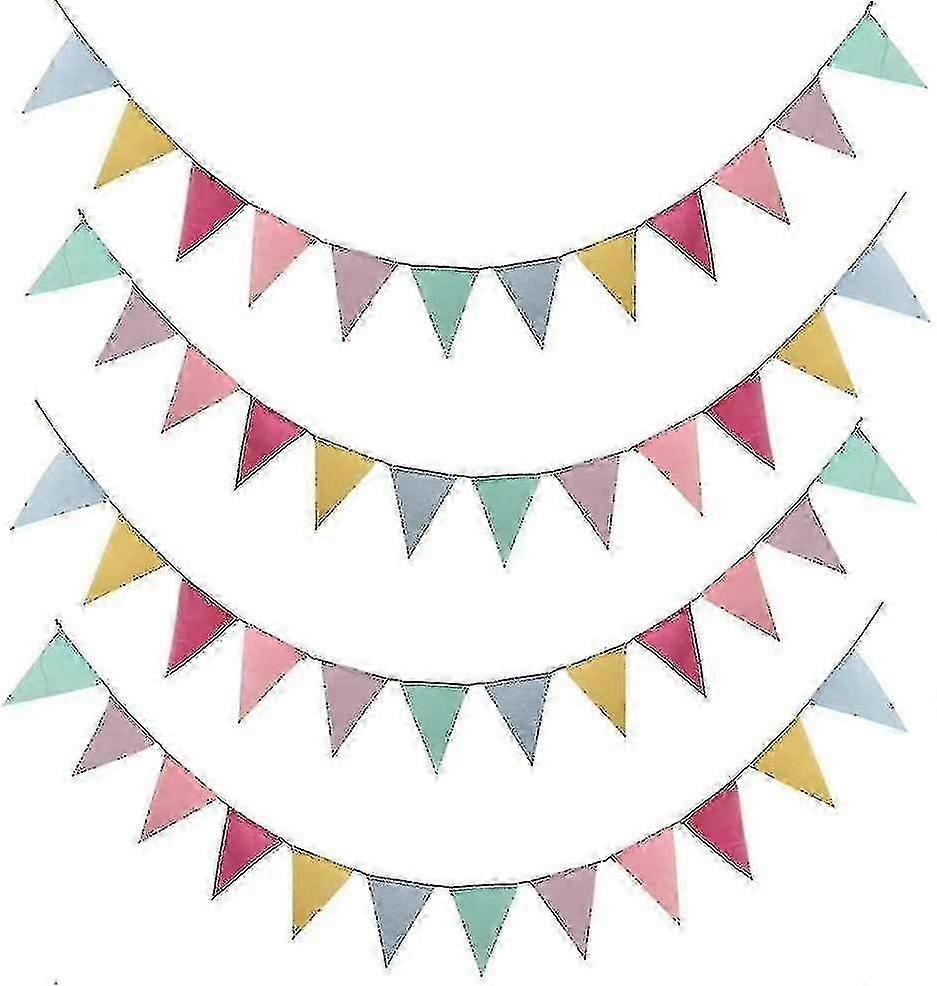 Pennant Chain 4 Pcs Of Pennant Garland 48 Pieces Of Pennant