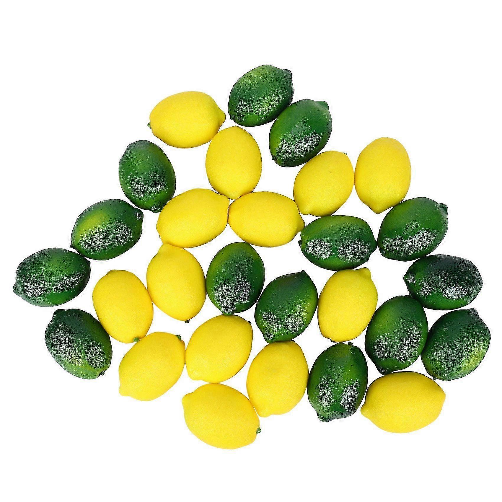 28Pcs/Set Artificial Lemons and Fruits Decorative Faux Citrus Fruits Artificial Decorations Kitchen