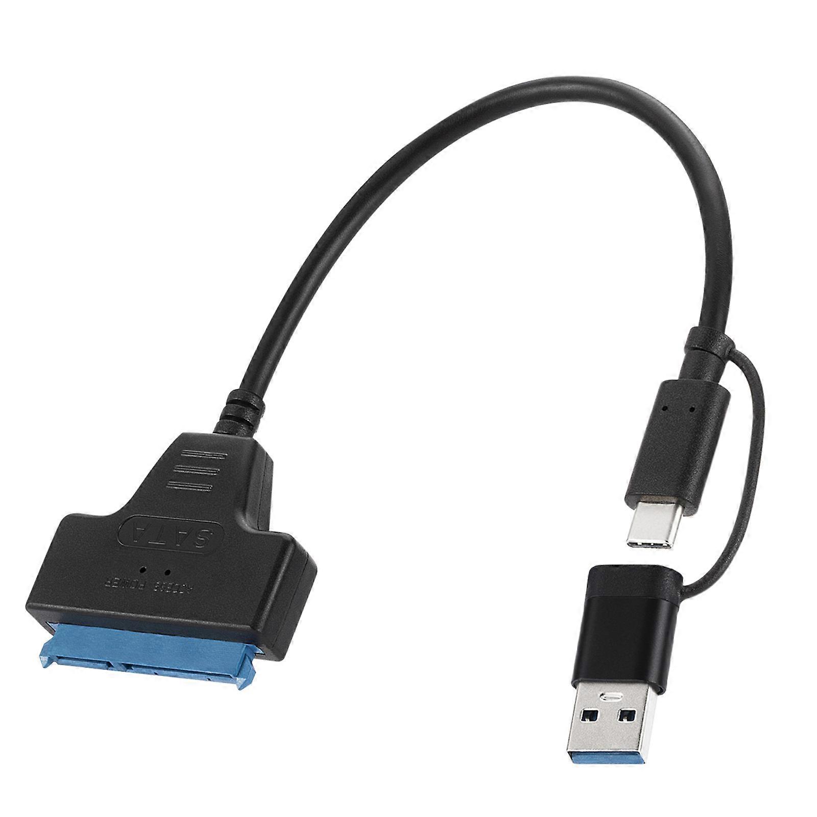 Type C and USB3.0 Double Head to SATAAdapter Cable USB3.0 To SATACable for Hard Disk Drive Connection 25cm/9.84inch