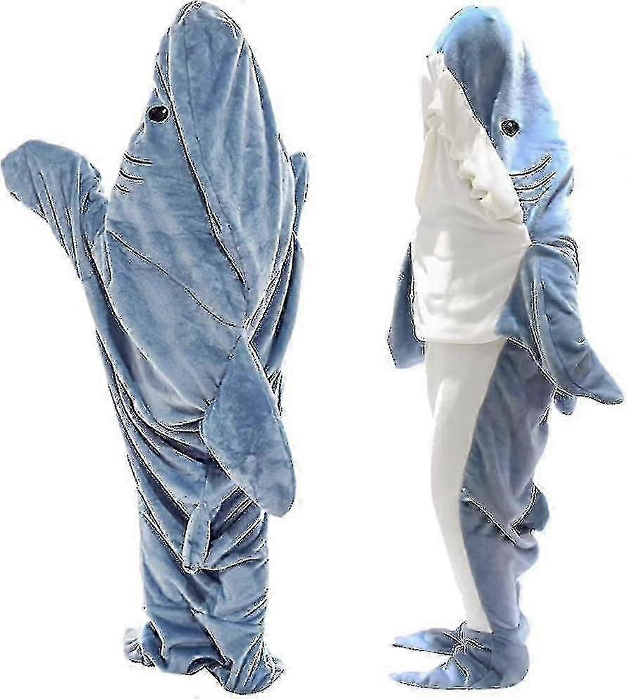 Shark Blanket Adult Dress Up, Super Soft Sofa Snuggle Blanket Shark Blanket Sleeping Bag, Portable Shark Blanket Hoodie