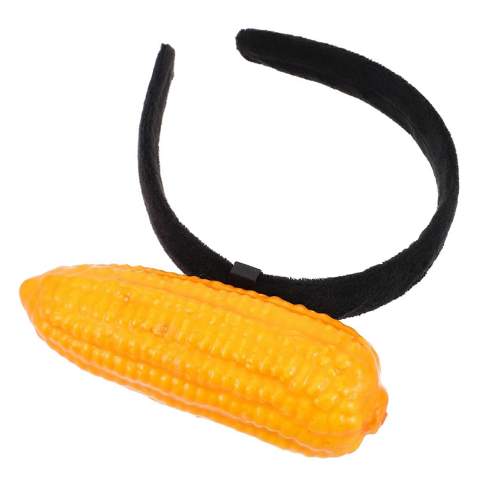 Funny Plush Corn Cob Headband – Soft Holiday Dress Up Accessory for Christmas Masquerade Party – Comfortable Hairband for Adults