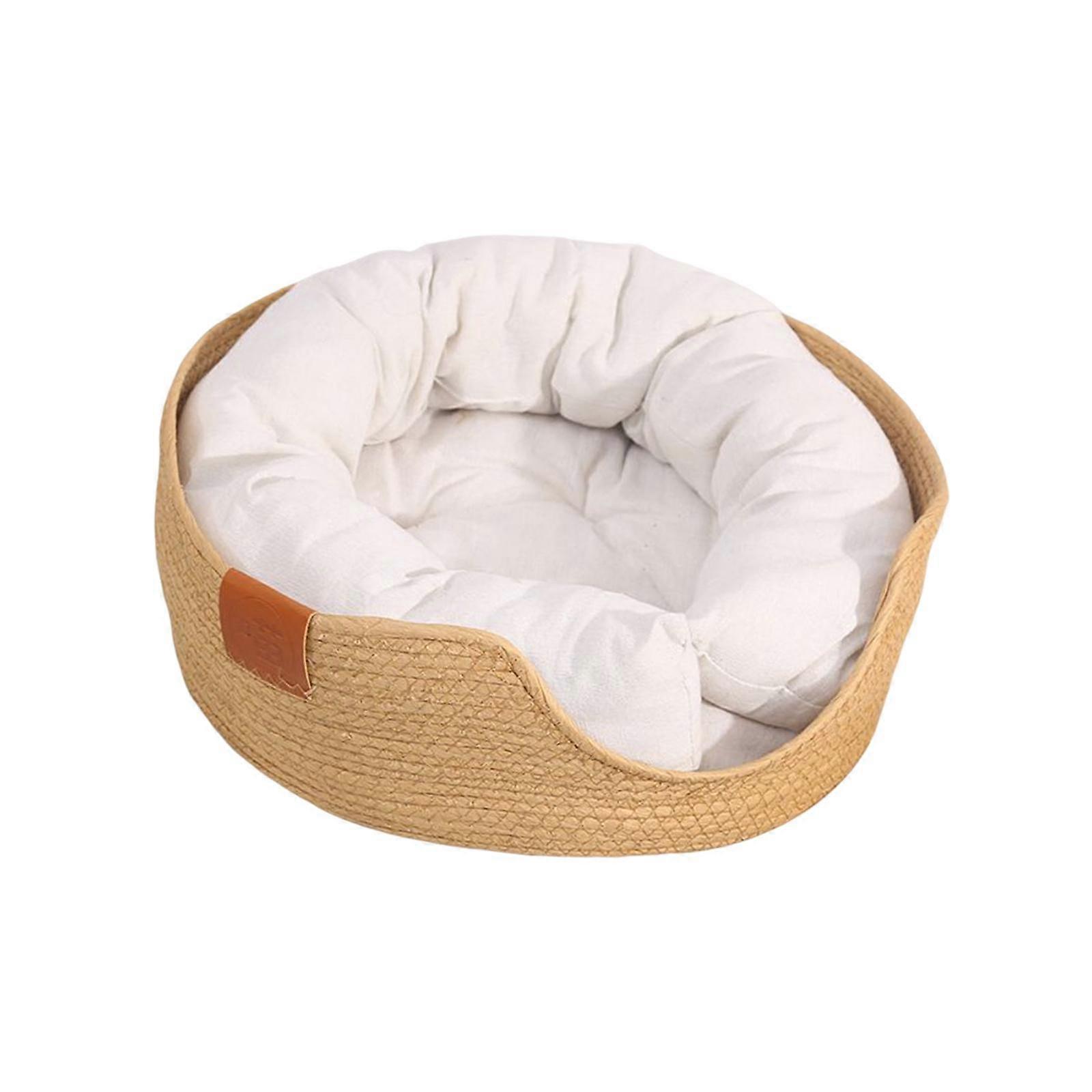 Modern Hand Woven Rattan Cat Beds with for Kitty
