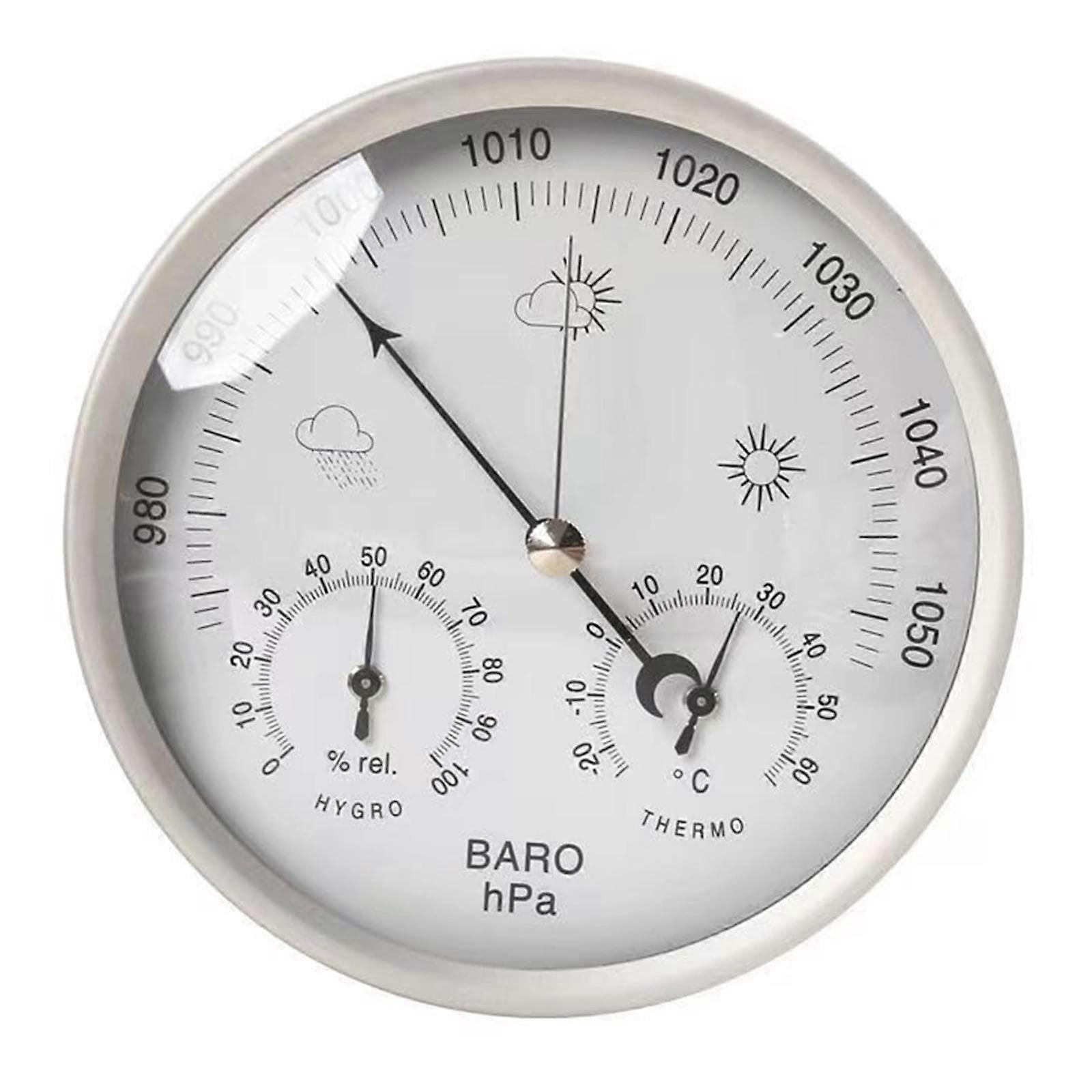 Barometer for Indoor Use, 132mm 3-in-1 Weather Station with Thermometer and Hygrometer, Wall-Mounted Home Decor