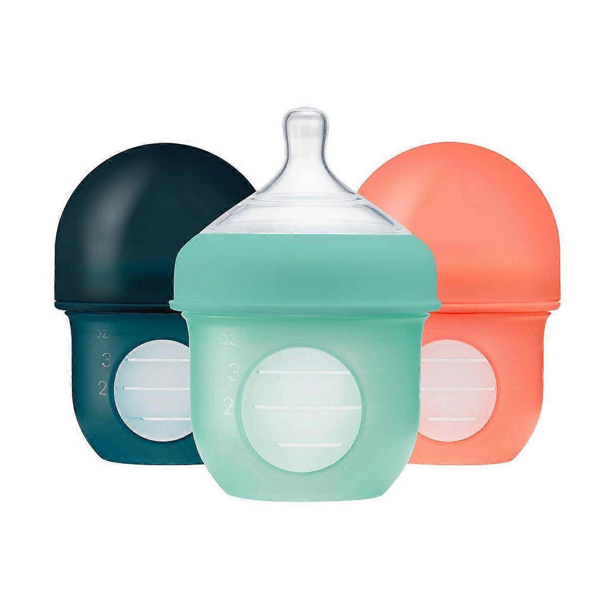 Boon Nursh Silicone Pouch Baby Bottles, Mint - 4 Fl Oz/3pk