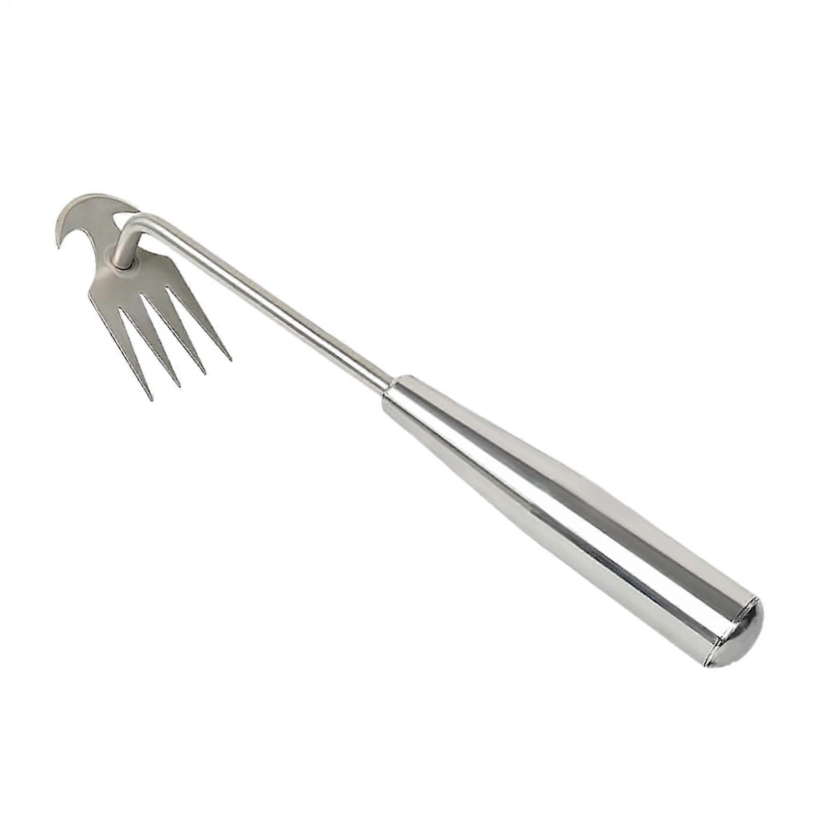 Stainless Steel Grass Squeegee, 4 Teeth Handheld Puller, Vegetable Harvesting Tool 30 cm