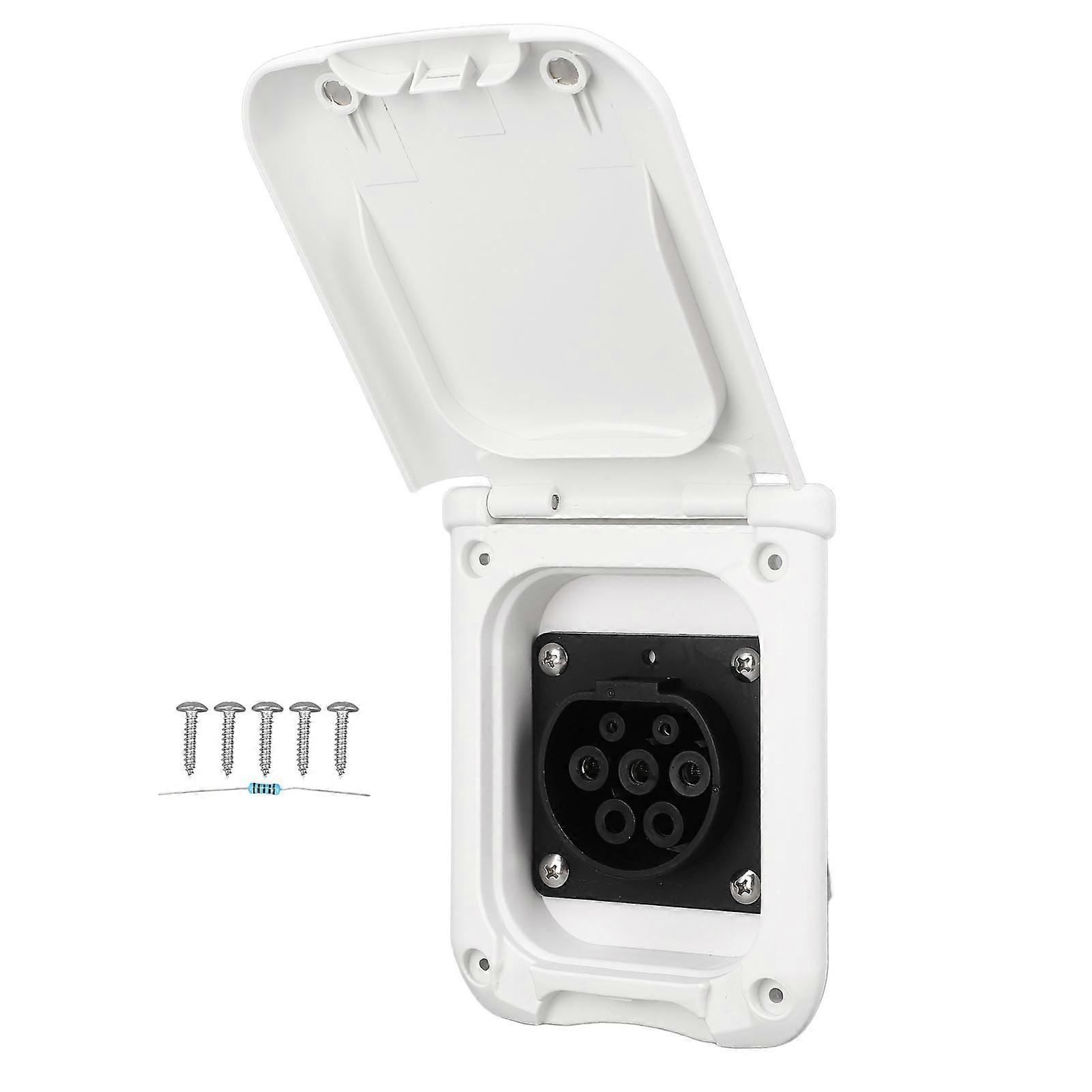 RV Power Inlet Box with 7 Hole Charging Socket and Adsorbable Cover External Power Box for Motorhome Trailer Caravan