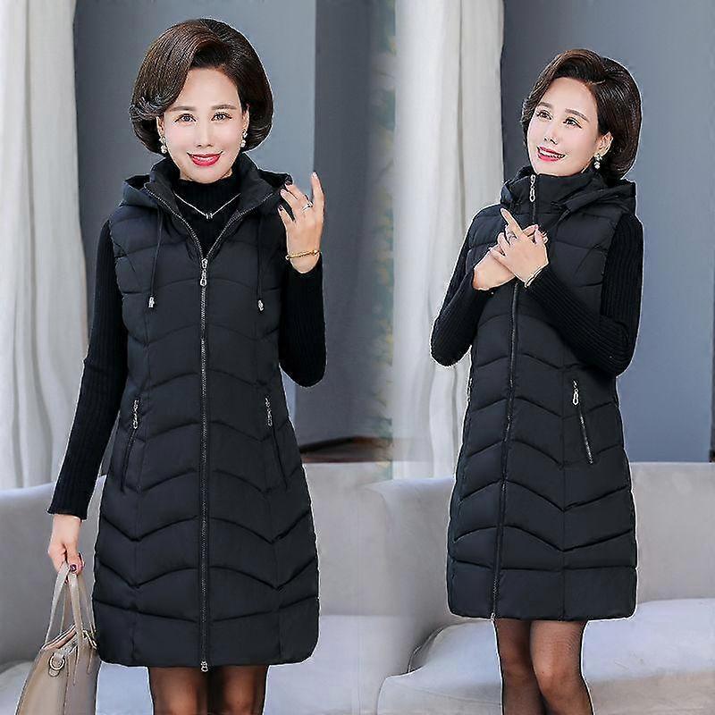 Thickened and Warm Cotton Jacket for Women, Sleeveless with Slim Fit Design for Winter