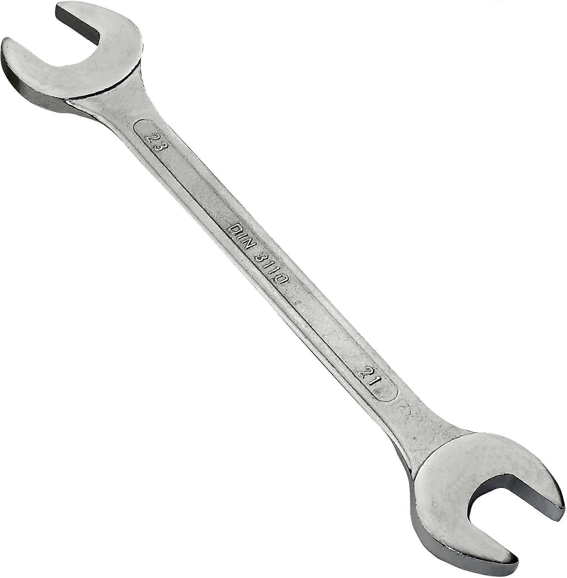 C45563 Flat Key Wrench 21x23mm CR-V Steel Open-End Manual Tool Silver Straight Handle for Tightening and Assembling