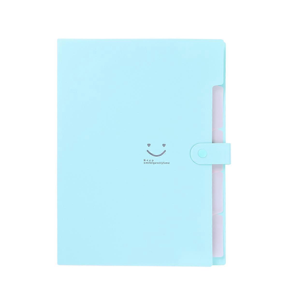 Multi Pocket Folder Creative Candy Color Rectangular Design Accordion Folder Paper Organizer Home Use Office School Plastic 1Pcs