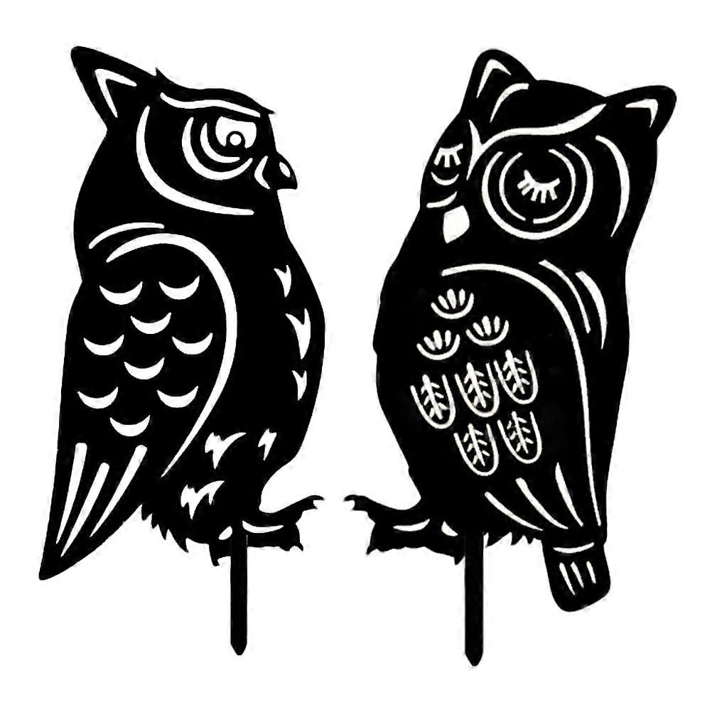 Trädgårdsprydnader Utomhus Akryl Insatt Skylt Uggla Yard Stake Kompakt Storlek För Uteplats 2st