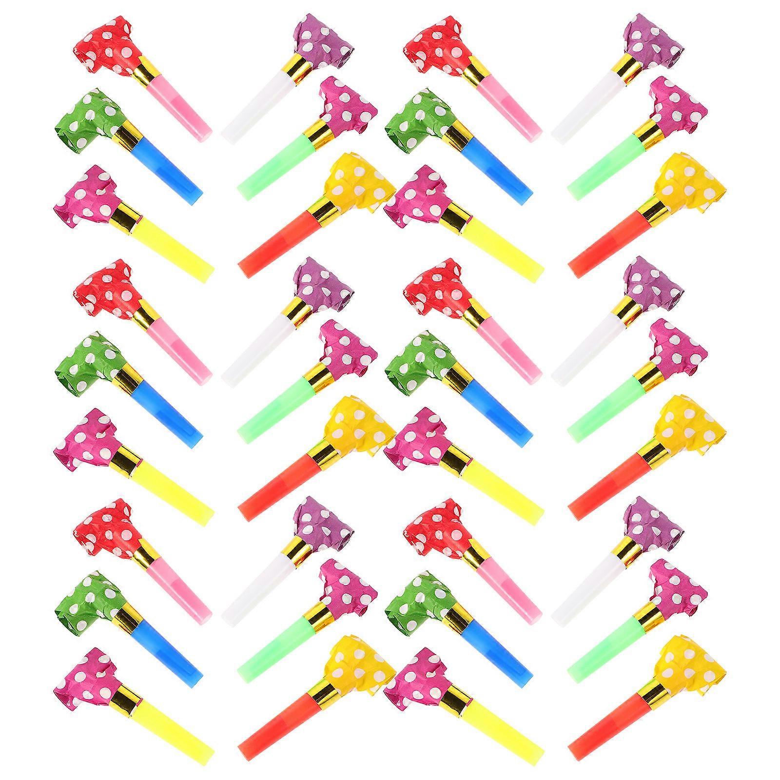 40pcs Colorful Party Blowouts Noisemakers Whistles for Birthday Celebrations – Safe, Lightweight for Children's Festive Events