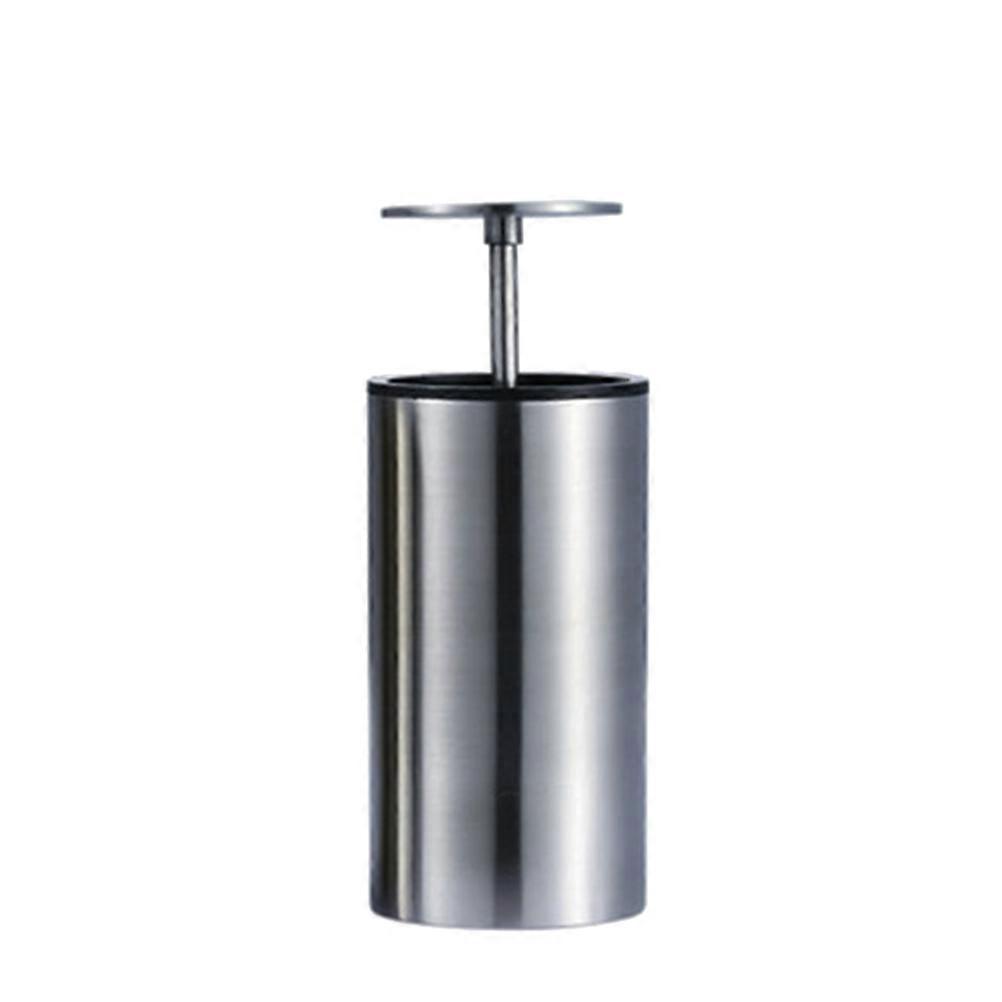 Creative Press Type Toothpick Box Stainless Steel Toothpick Storage Container For Dining Room Use Silver 5*10 Cm 1Pc