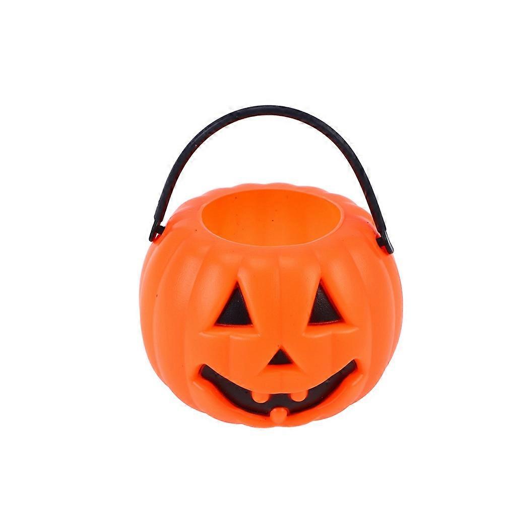Plastic Pumpkin Bucket Halloween Theme Candlestick Decoration 12Pack