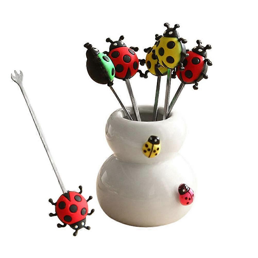Liten Dessert Gafflar Vänner Bröllop Event Mellanmål Servering Praktisk Design Rostfritt Stål 7st / Pack
