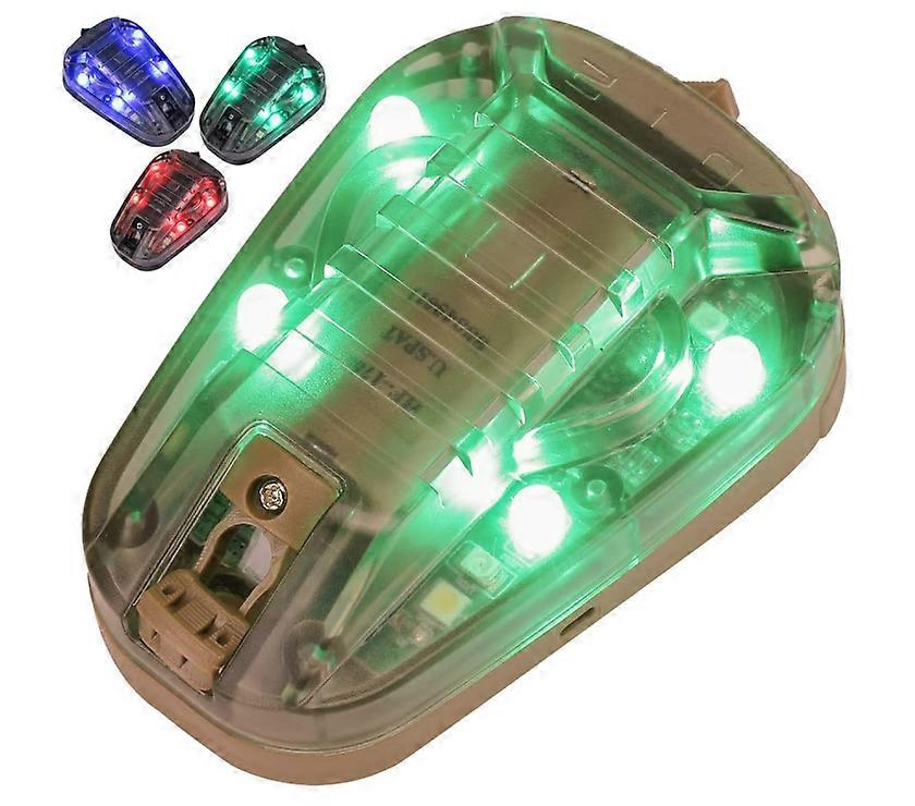 Tactical Helmet Light Survival Signal Light Military Identification Light IR and Visible LED Helmet Strobe Military IFF Helmet Light(Green)