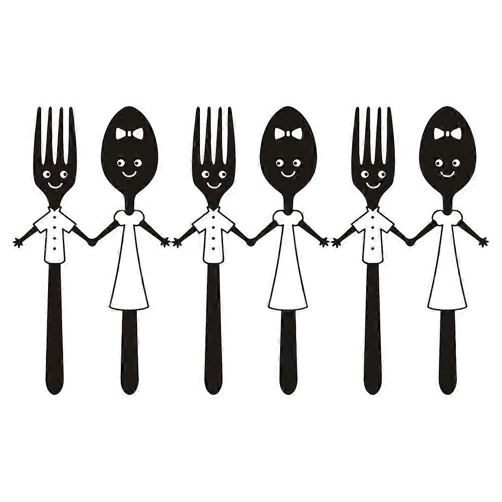 Kitchen Wall Sticker Fork Set for 3Pcs Removable Decorative Application
