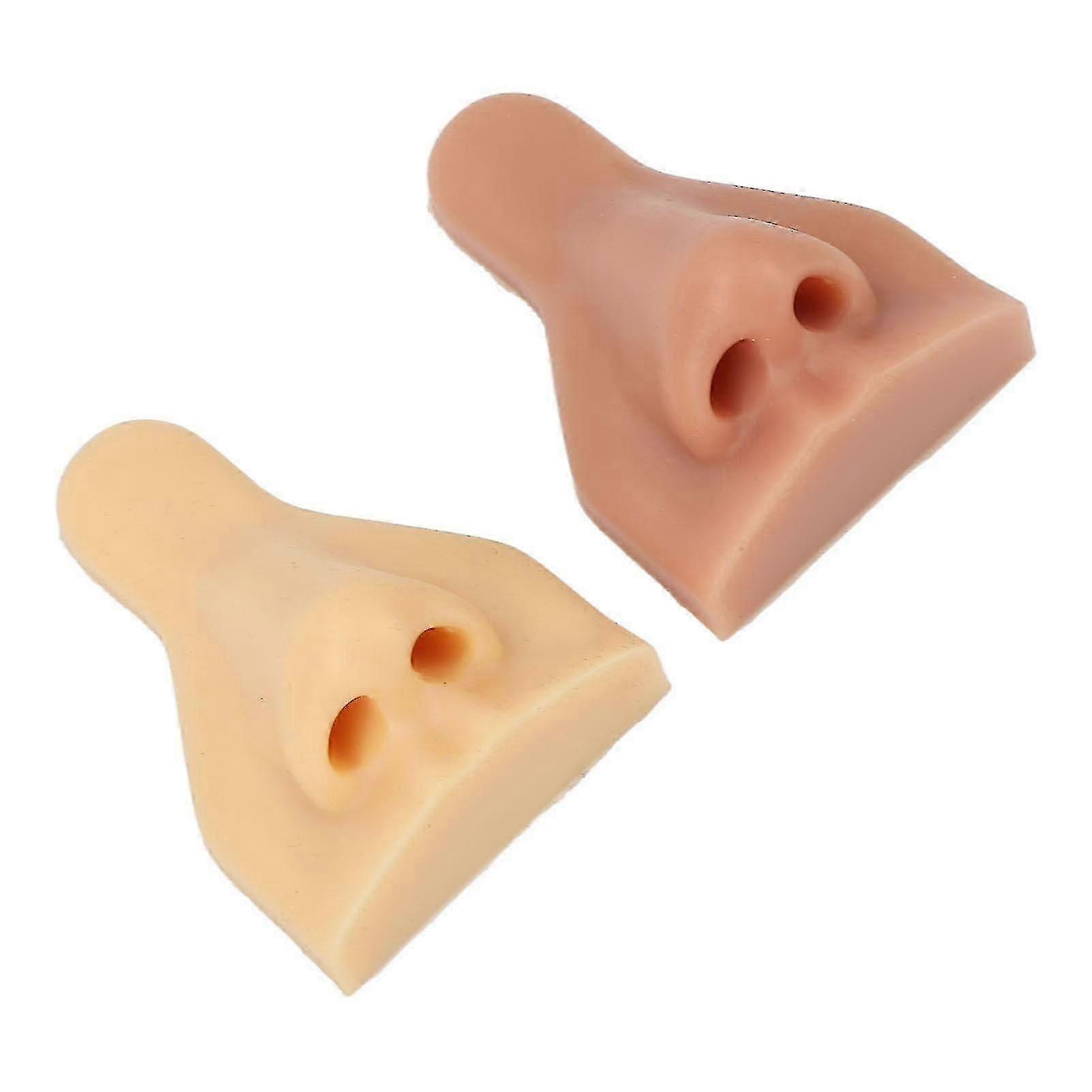 3D Nose Model Soft Silicone for Suture Practice and Jewelry Display - 2pcs