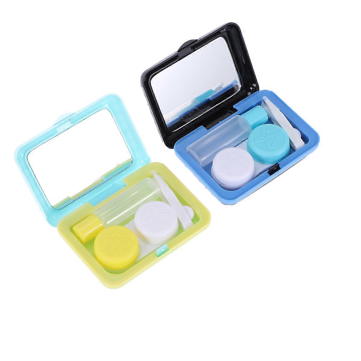 Travel Lens Box Portable Carrying Case Assorted .6x2.2x2cm For Storage 2Pcs
