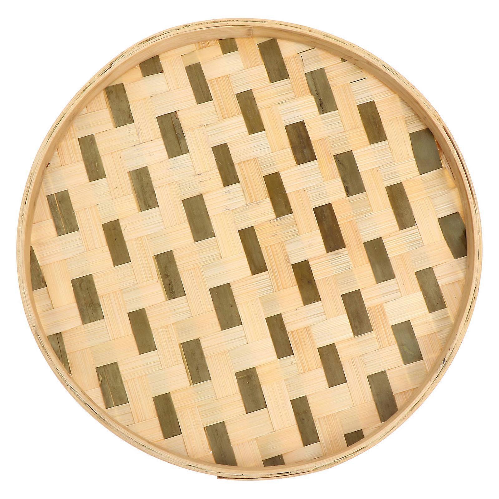 Small Bamboo Tray For Kitchen Use Drying Basket 26X26X2CM 1Pc