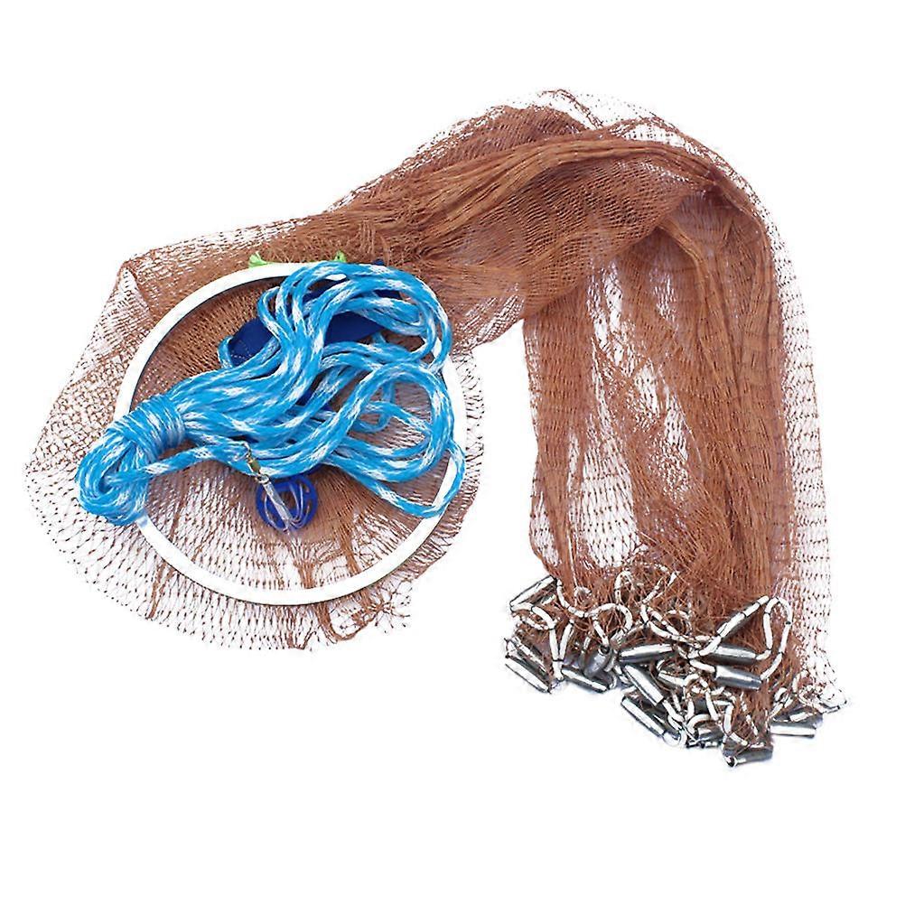 Freshwater Cast Net Portable Fishing Net 2.4M for Fish Lobster Prawn Minnow Crayfish Crab Folding 1Pack