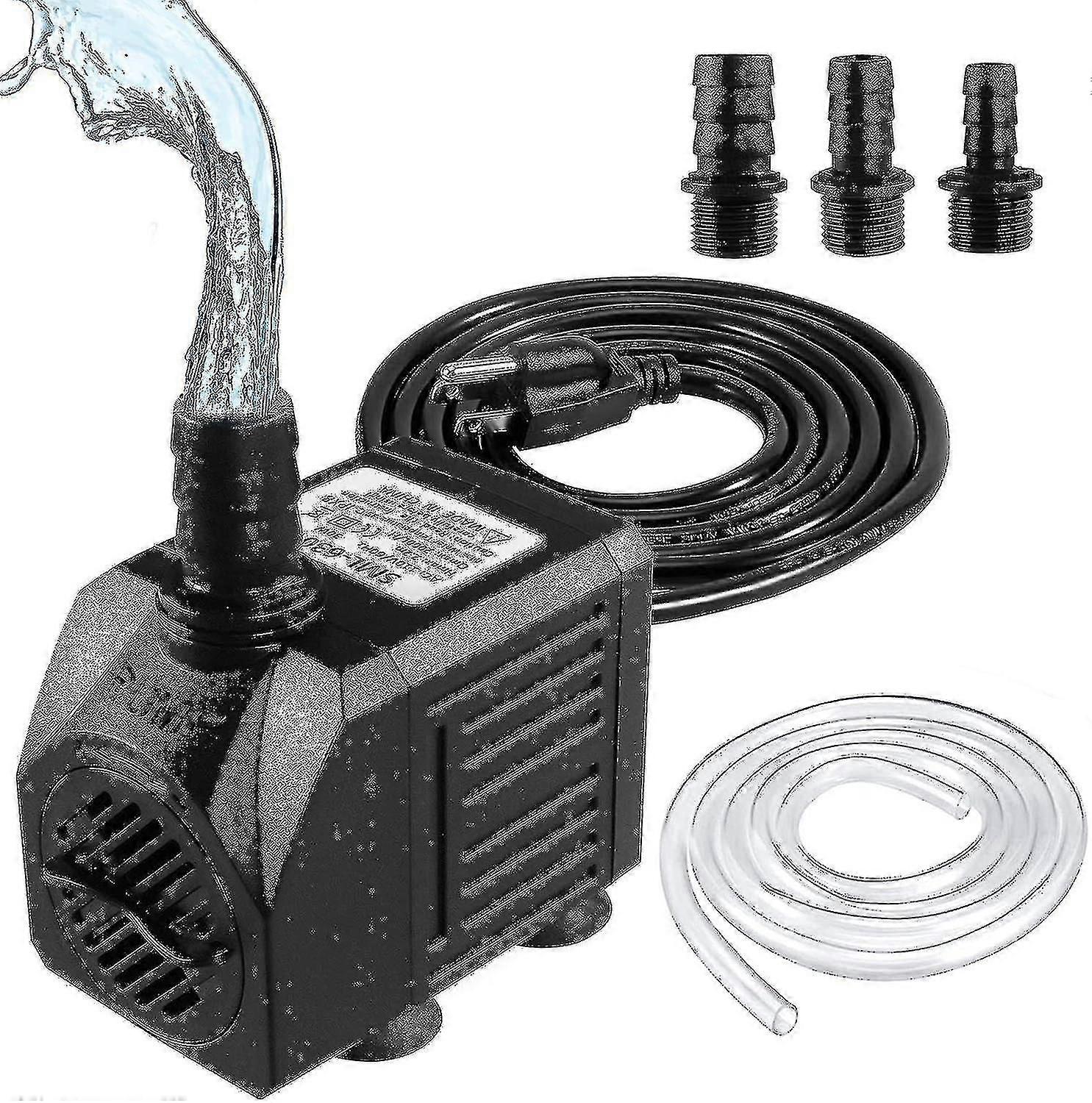 噴水ポンプ、150gph水中ウォーターポンプ(8w 600l / h)、3.3フィートのホース(直径intrieur