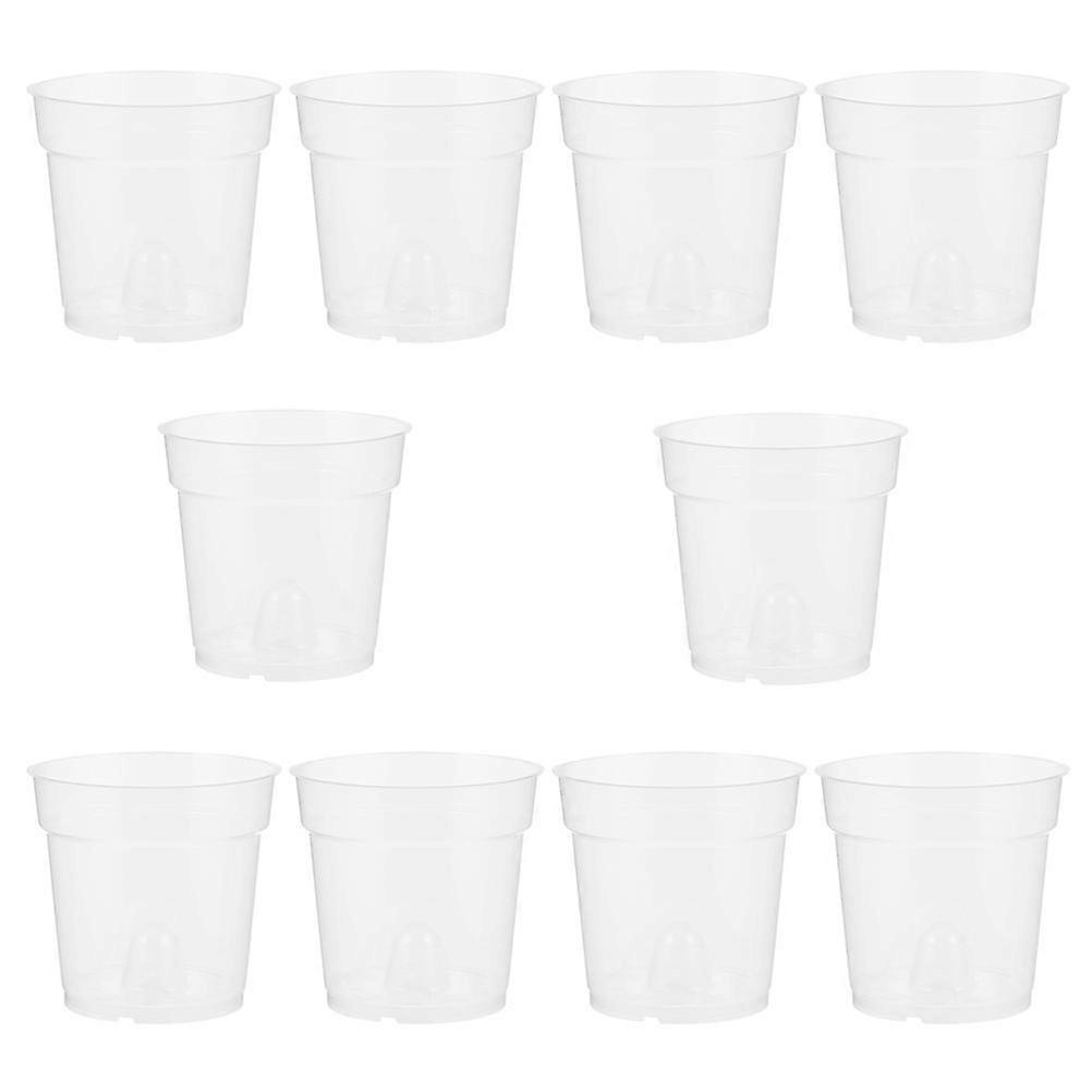 White Resin Container with Bottom Holes for Plant 10Pcs Suitable for Desktop or Garden Use
