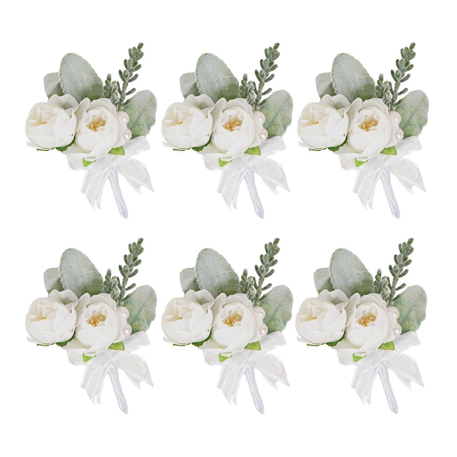 6 stks bruiloft corsages bruid bruidegom corsages voor feest verjaardag