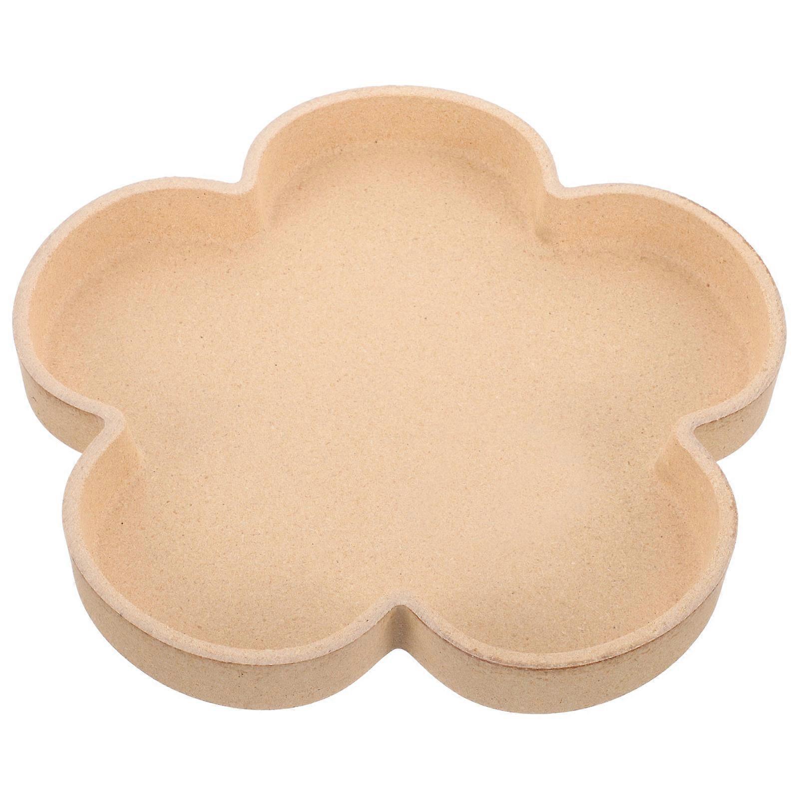 Flower Shaped Wood Tea Tray for Birthday Parties Multi-Functional Use 25.5x25.5cm 1Set
