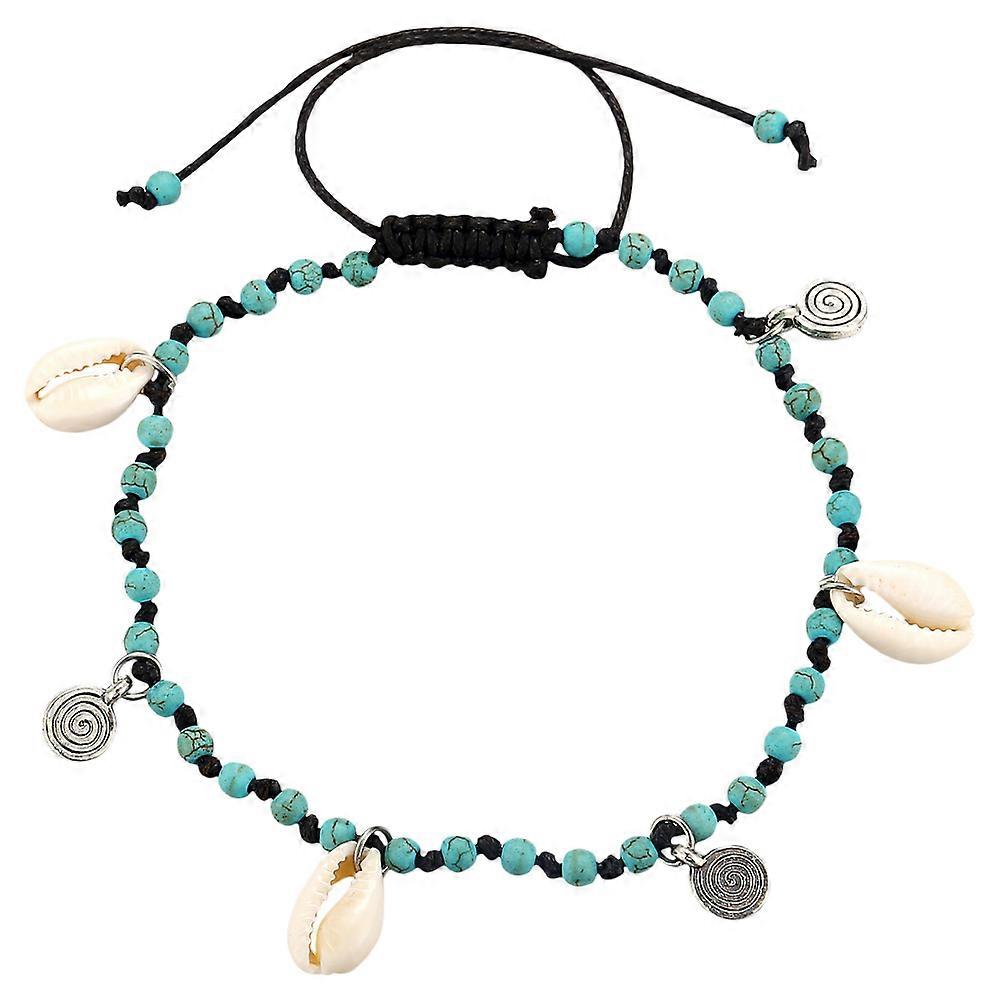 Anklets for Women Conch Anklet Beautiful Ankle Chain Delicate Ankle Jewelry Foot Hanging Chain Pendant for Girls Sky-Blue Durable 1Pack