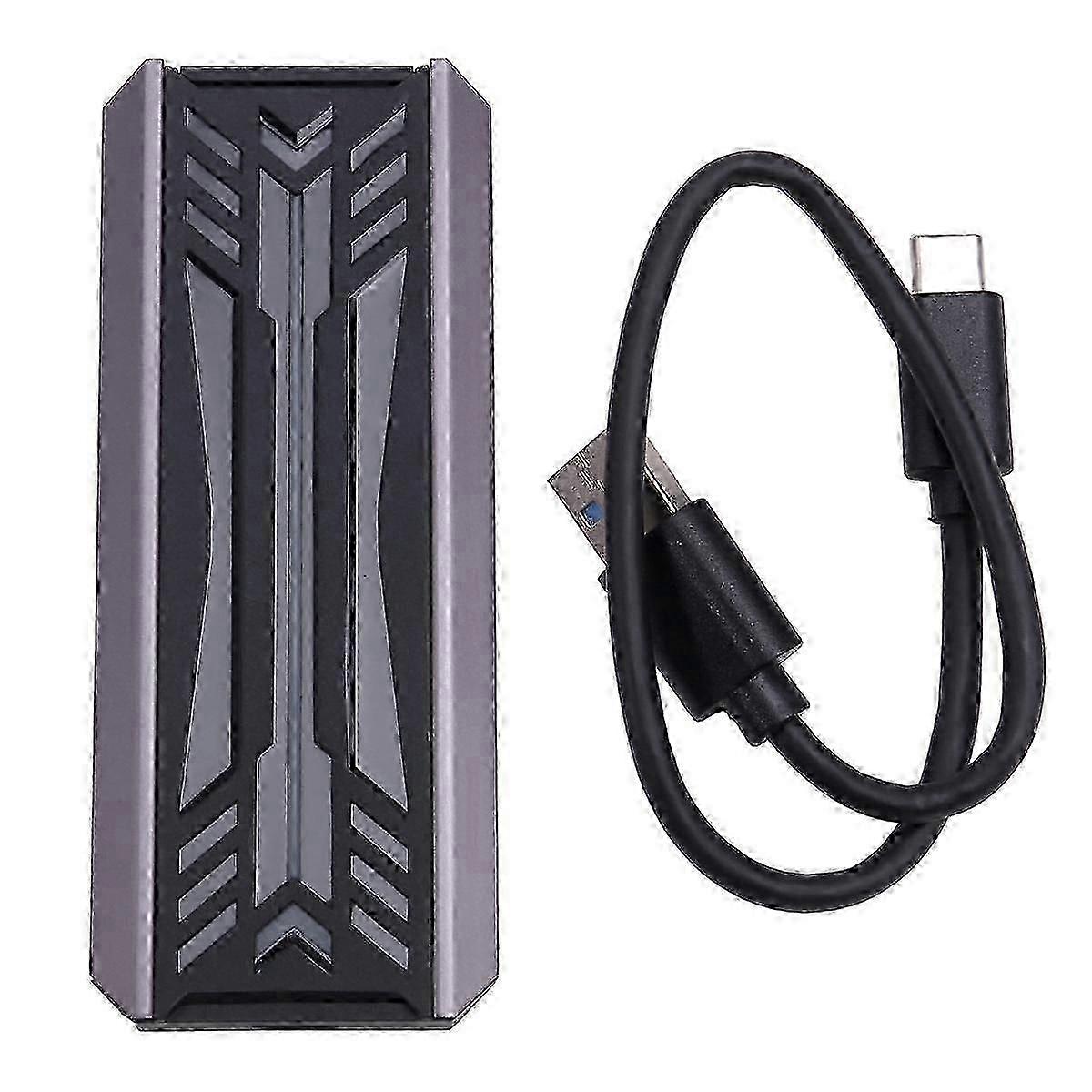 Dual Protocol SSD NVME M2 Hard Drive Enclosure RGB Aluminum M.2 to USB3.1 Gen1 5Gbps Gen2 10Gbps Ty