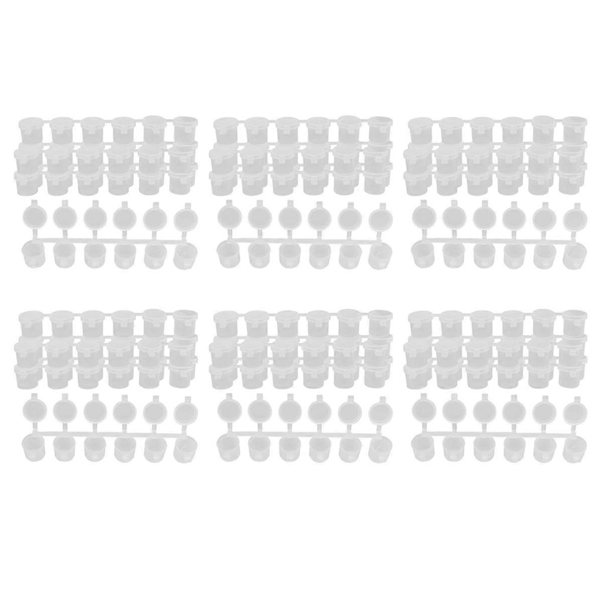 5 Strips 30 Pots Empty Paint Strips, 10Ml/ 0.35Oz Paint Pot Strips