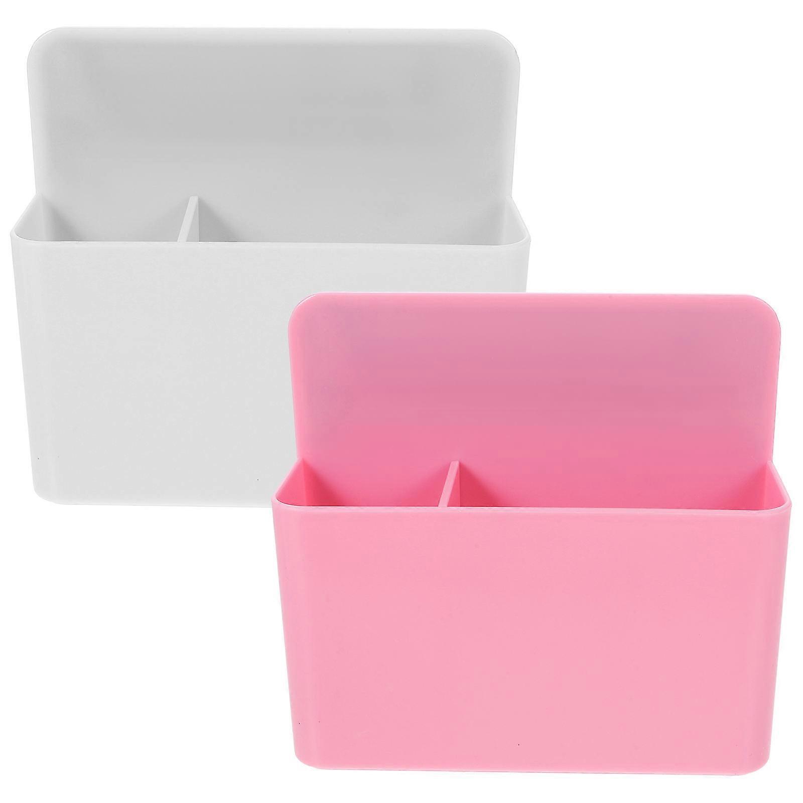 Magnetic Pencil Holder Office Use Rectangular Shape Pen Holders 2Pack