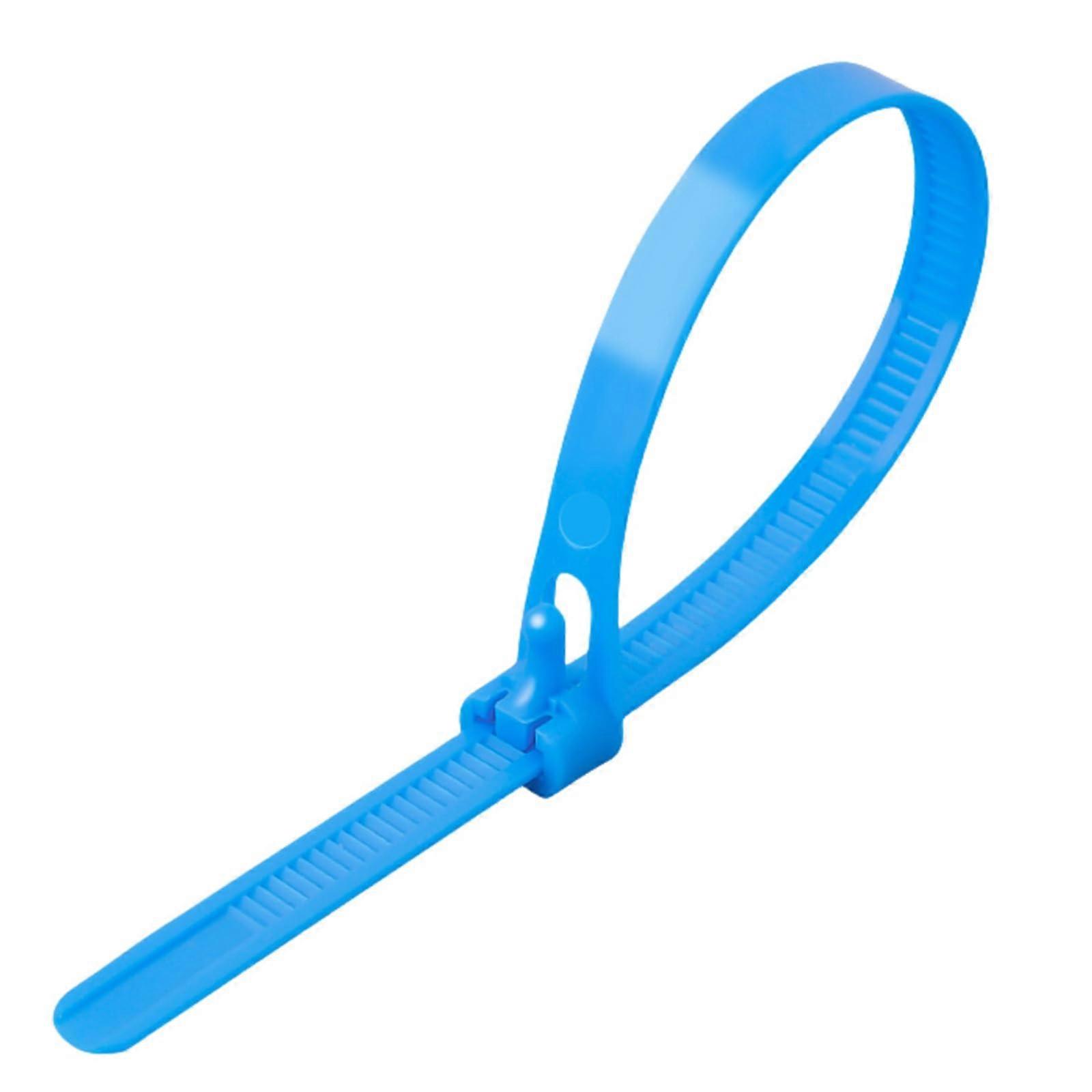 100pcs Reusable Nylon Zip Ties (Blue, 5*200mm)