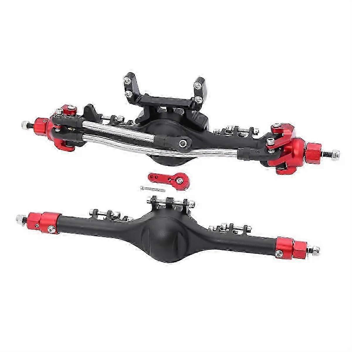 Front Rear Straight Complete Axles for 1/10 Axial SCX10 II 90046 90047 RC Crawler Car Upgrade Parts Black&Red