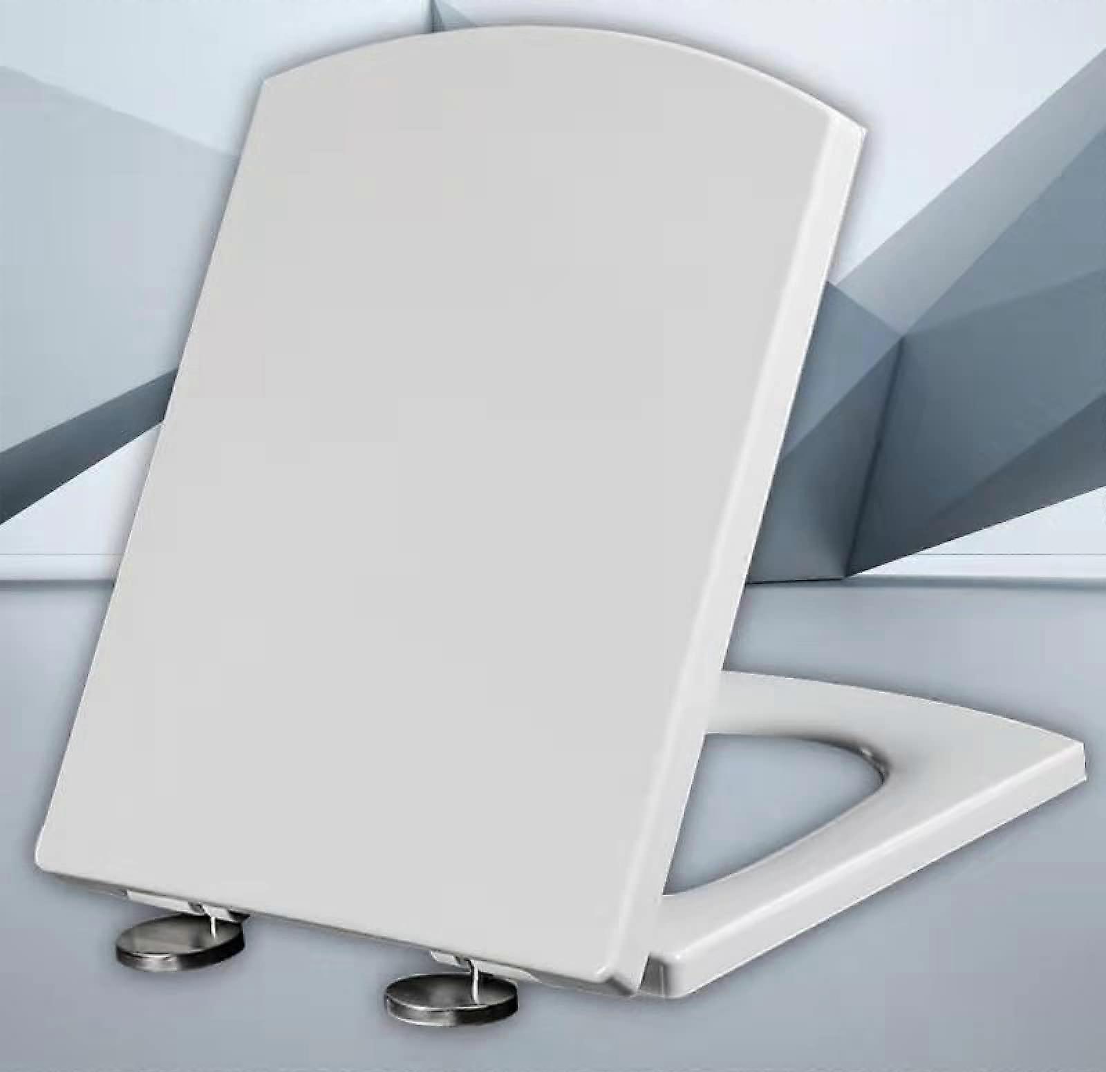 Universal toilet seat with slowclose, quickrelease, square, white, 4450*37cm
