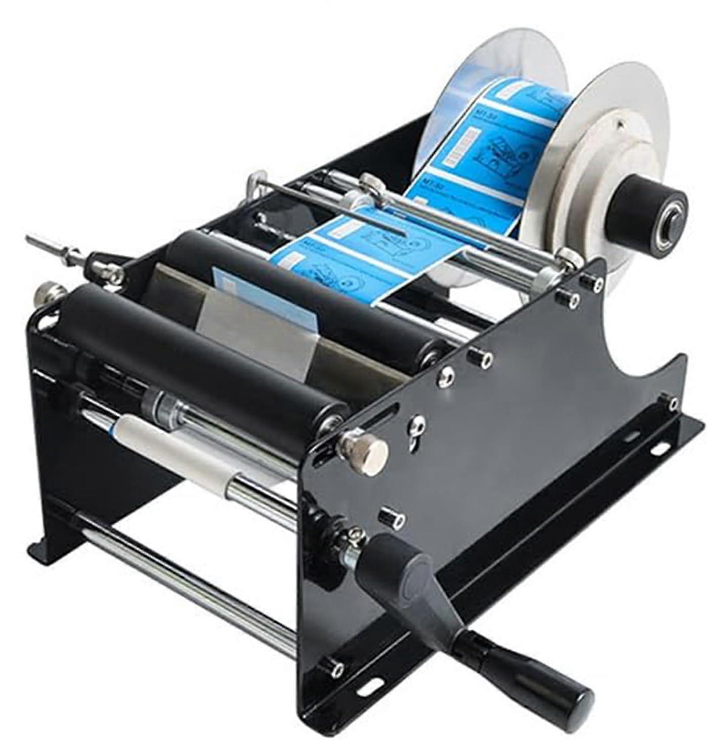 Manual Labeling Machine for Round Bottles, Semi-Automatic Label Applicator, Compatible with Various Bottle Sizes and Manual Round Labels