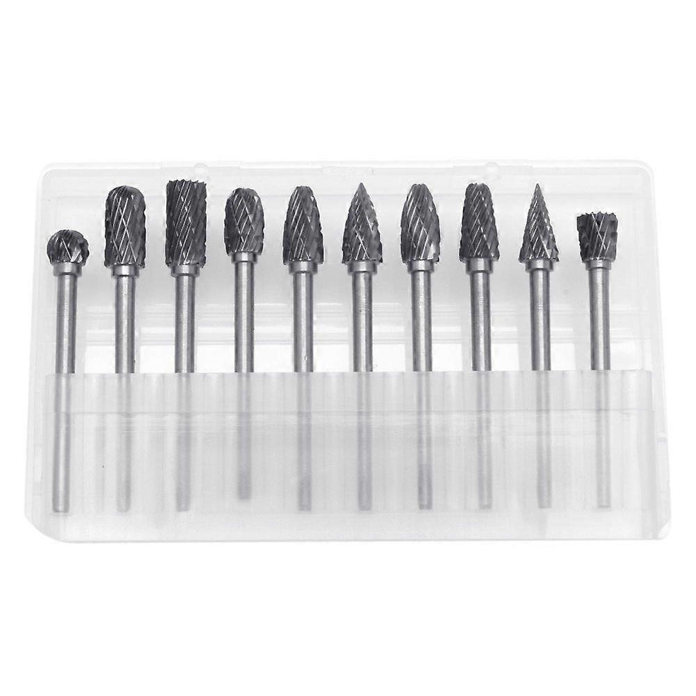 Tungsten Burr Set 10 Pcs 6mm CNC Engraving Bits, Tungsten Carbide Burrs For Metal And Wood