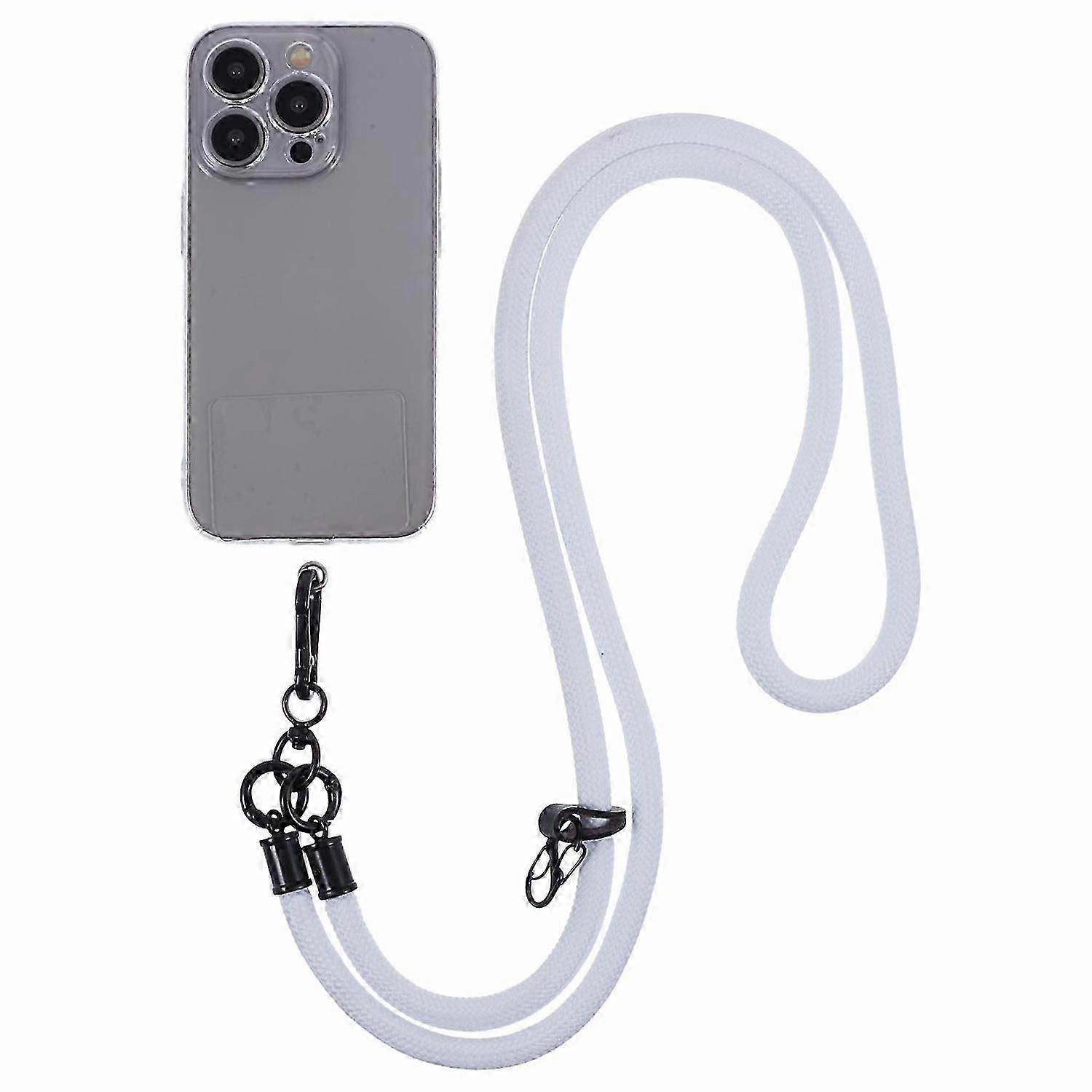 Type M Style A Solid Color Phone Strap 10mm Crossbody Nylon Phone Charm with Clear Patch
