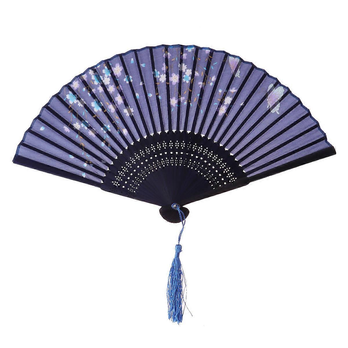 Chinese Silk Hand Fan Rectangular Foldable Elegant present for Dance Performance Stage Show 1Pack