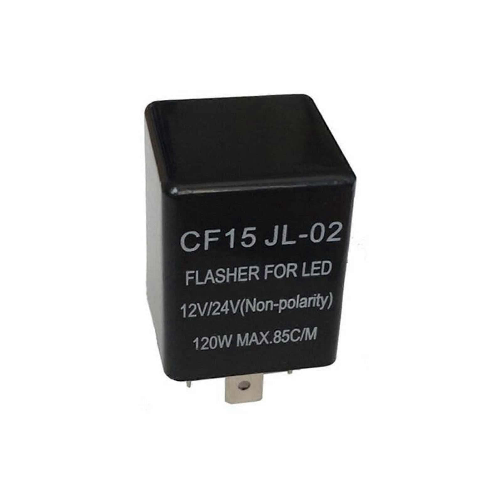 3 Pin Electronic Car Flasher Relay CF15 JL02 for Fixing LED Turn Signals with HyperFlash Flashing Light Ref: 7005