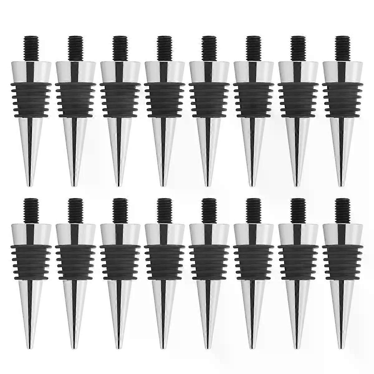 16 Pieces Metal Cork Blank Wine Cork Kit Reusable Wine Cork Insert Set Hardware for Wedding Wine Party Bar DIY Turning