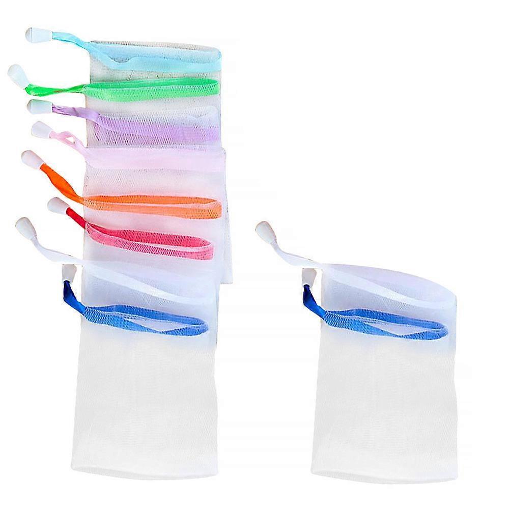 Soap Loofah Pouch Drawstring Design Bath Tool Exfoliating 15X9cm 10Pcs