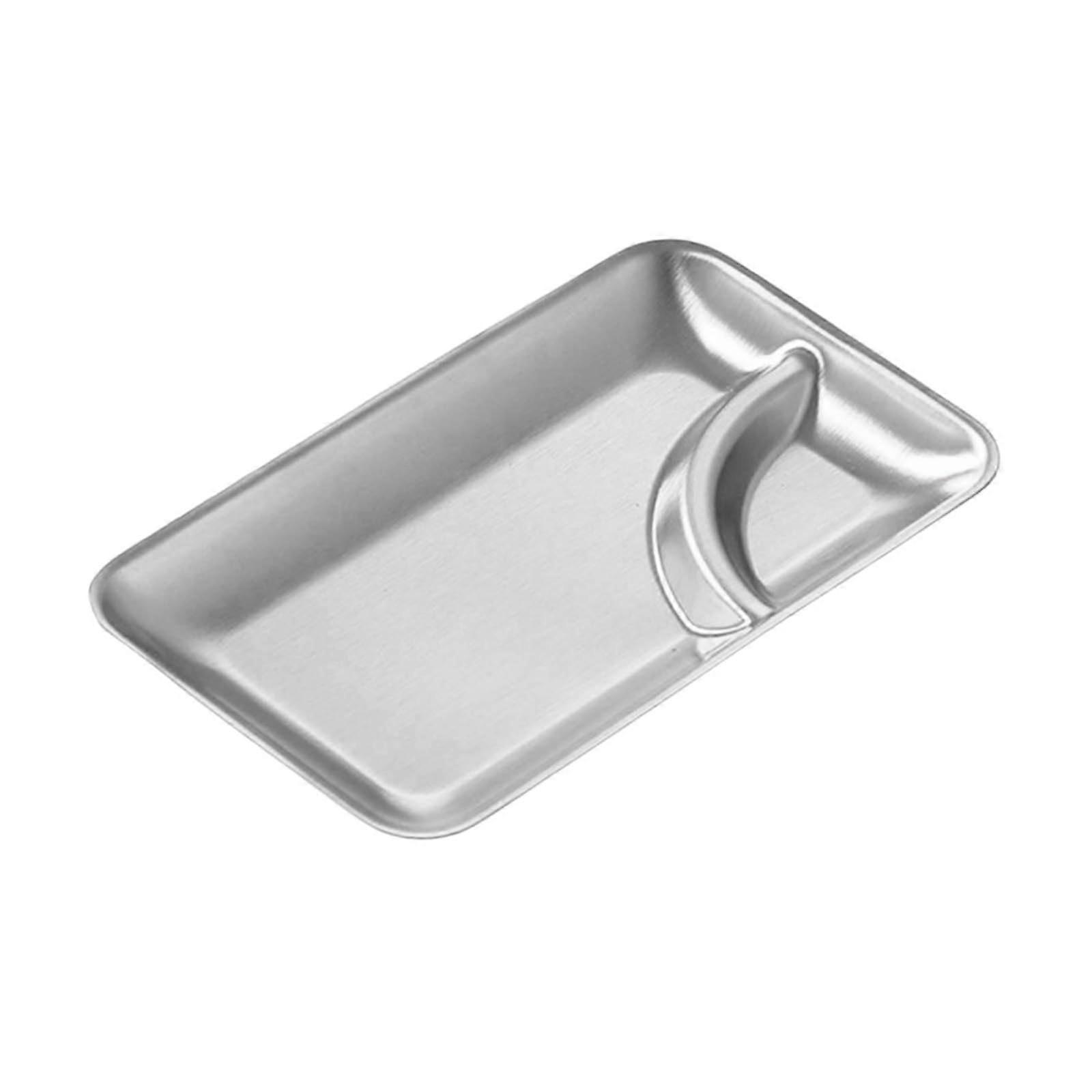 Functional stainless steel food container with double compartments for organized portions at parties and restaurant settings