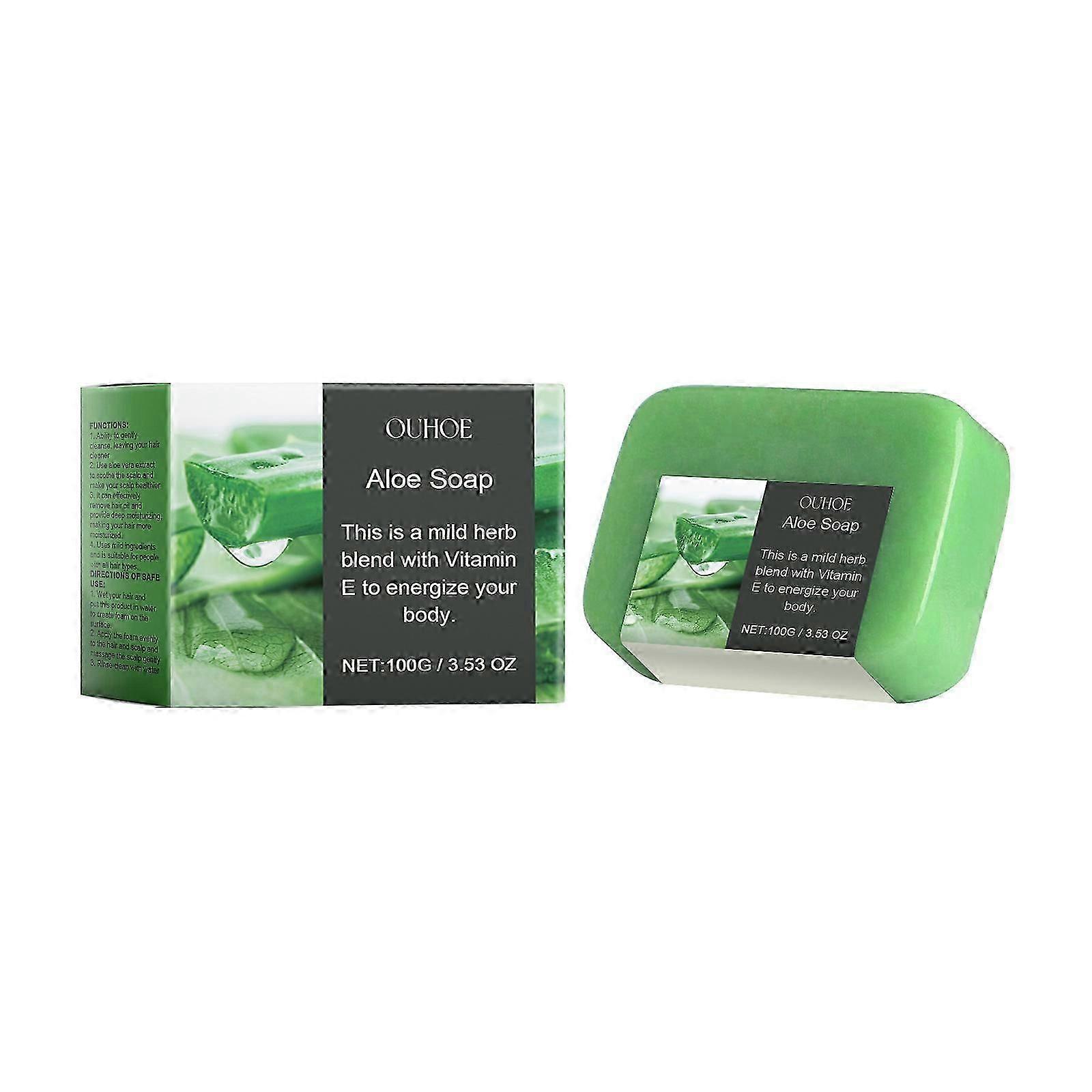 Aloe Vera Essential Oil Handmade Soap, 100g Face Washing Bath Hand Washing Soap, Nourishing Moisturizing Essential Oil Soap