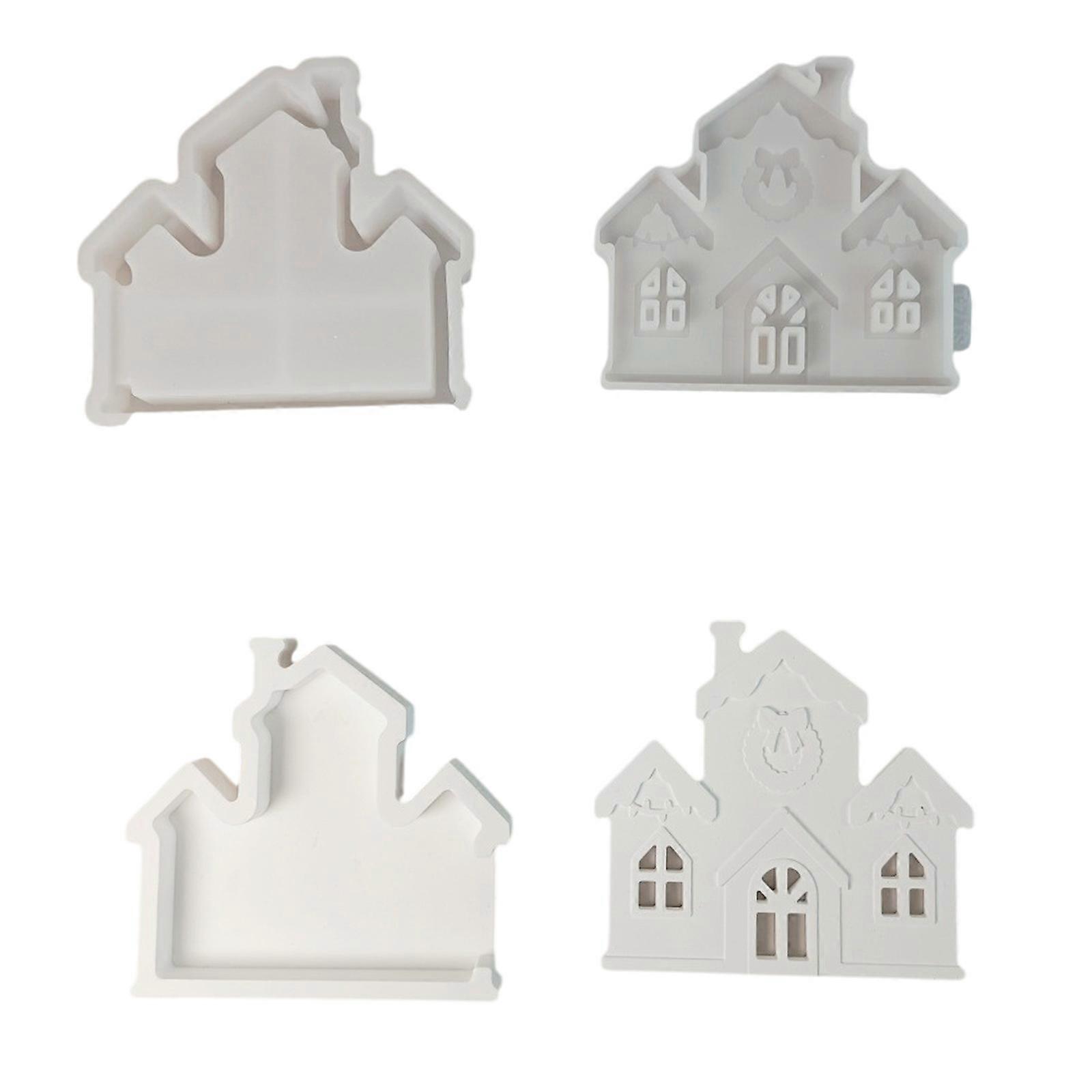 סט תבנית סיליקון חזקה לקתדרלות להכנת נרות וקישוטי חורף אמנותיים, צבעוניים