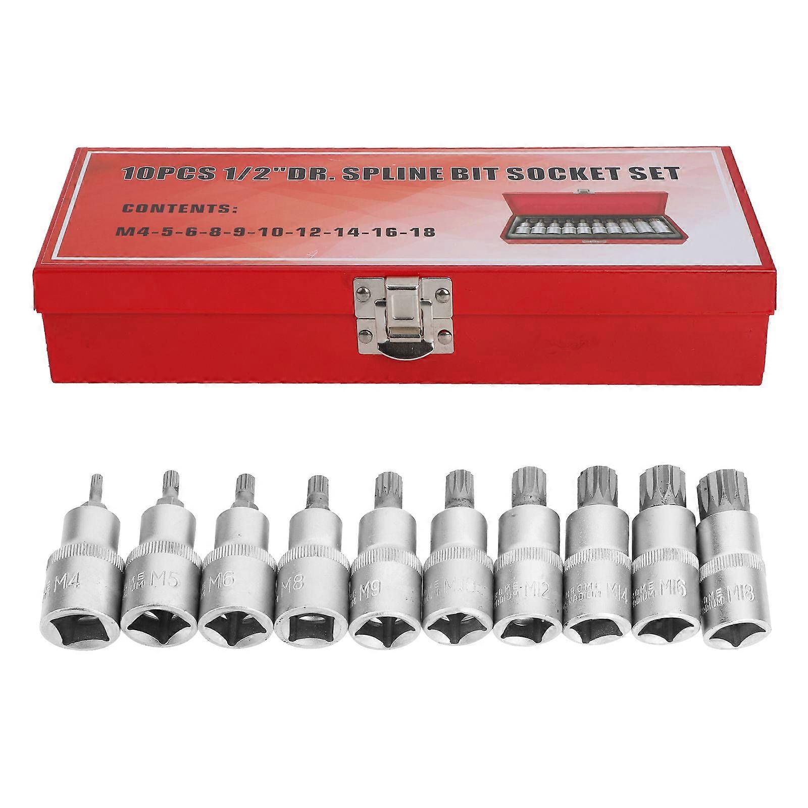 Steel Socket Set Pneumatic Socket Anti-Corrosion Handy Users Organizing Tools 10Pcs